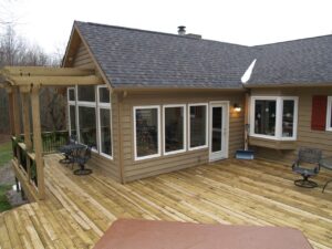 The exterior of a four seasons room in Ada, Michigan