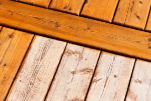 Deck maintenance can caover many areas including staining (as shown), pest control, moving to composites, and more.