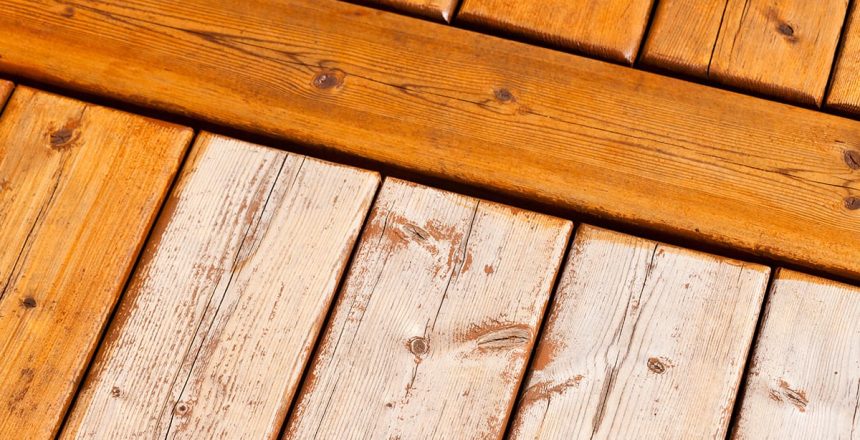Deck maintenance can caover many areas including staining (as shown), pest control, moving to composites, and more.